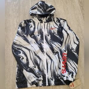 Levi's Black and White Marble Windbreaker